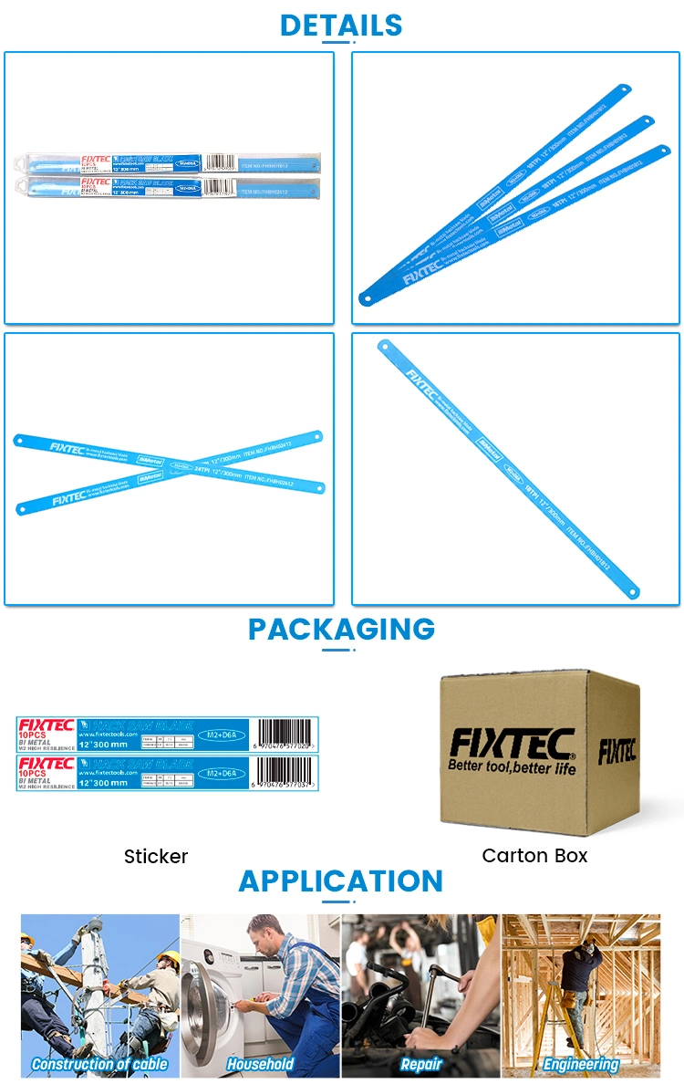 Fixtec Hand Tools Bi-Metal Hacksaw Blade