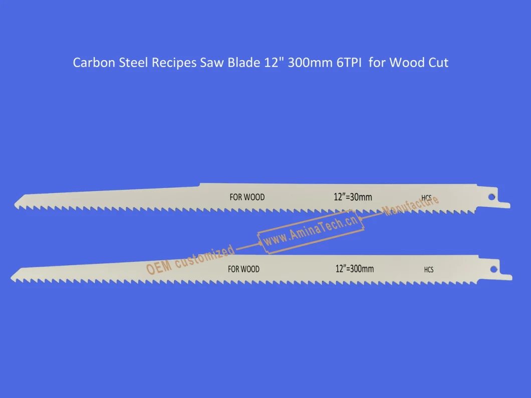 Carbon Steel Recipes Saw Blade 12&quot; 300mm 6TPI for Wood Cut ,Reciprocating,Sabre Saw ,Power Tools